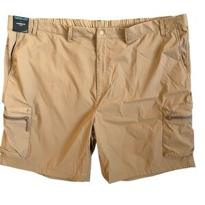 Roundtree & Yorke Brown Classic Fit Performance Cargo Shorts